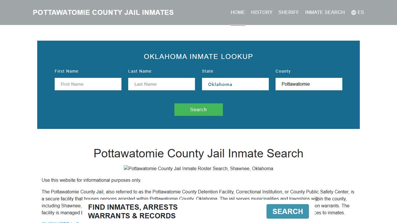 Pottawatomie County Jail Inmate Roster Lookup, Shawnee, OK